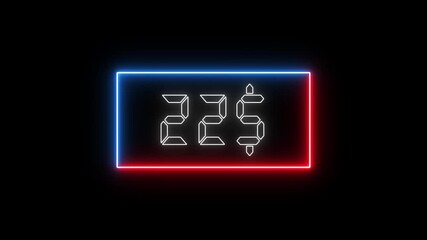 Glowing neon line 40 dollar counter Animation, 40 counting from 0 to 40$, video introduction counter for the reaching dollar counting animation.