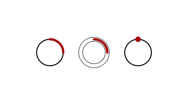 animated circle loading point video icon 4k on white background