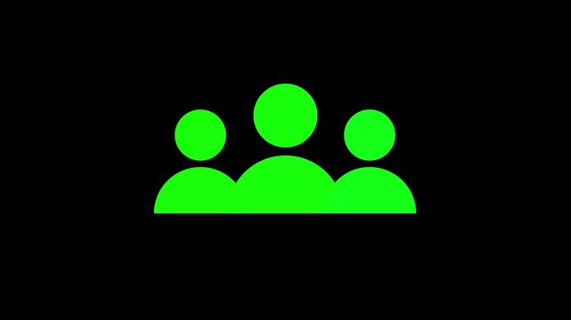 Group of three people icon animation .Community icon,Business and team work icon animation.