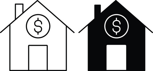 House with Dollar Icon – Real Estate, Property Investment, and Mortgage Symbol. eps