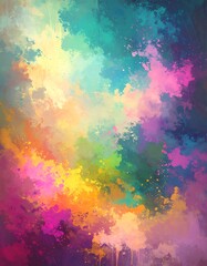 Vibrant colorful sky, abstract art