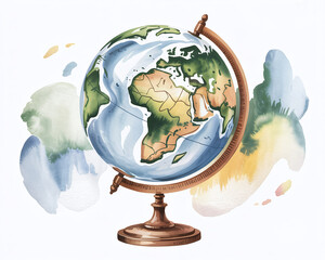 Watercolor Globe A Vibrant World Map Illustration
