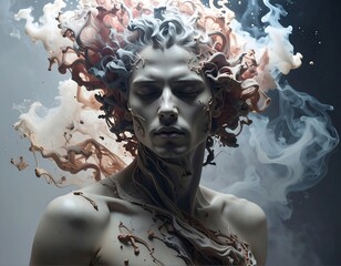 Abstract portrait of a serene figure