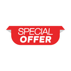 red banner special offer sale vector