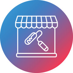 Paint Shop Line Gradient Circle Background Icon