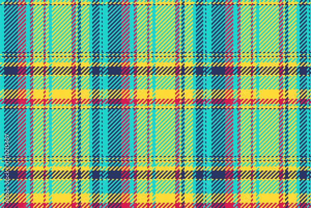 Poster vibrant plaid pattern with intersecting stripes and geometric shapes. versatile design perfect for t