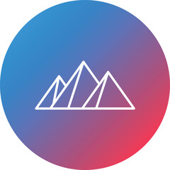 Egypt Pyramid Line Gradient Circle Background Icon