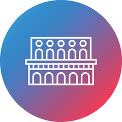 Aqueduct Line Gradient Circle Background Icon