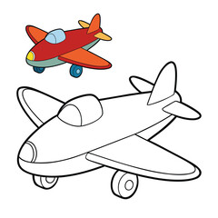 A fun plane coloring page featuring a soaring airplane in the sky, perfect for kids to color, spark imagination, and explore aviation creativity with bright colors.
