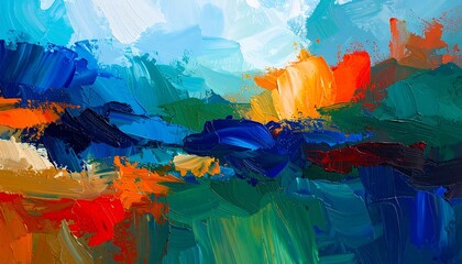 Abstract Colorful Brushstrokes.