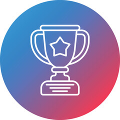 Trophy Line Gradient Circle Background Icon