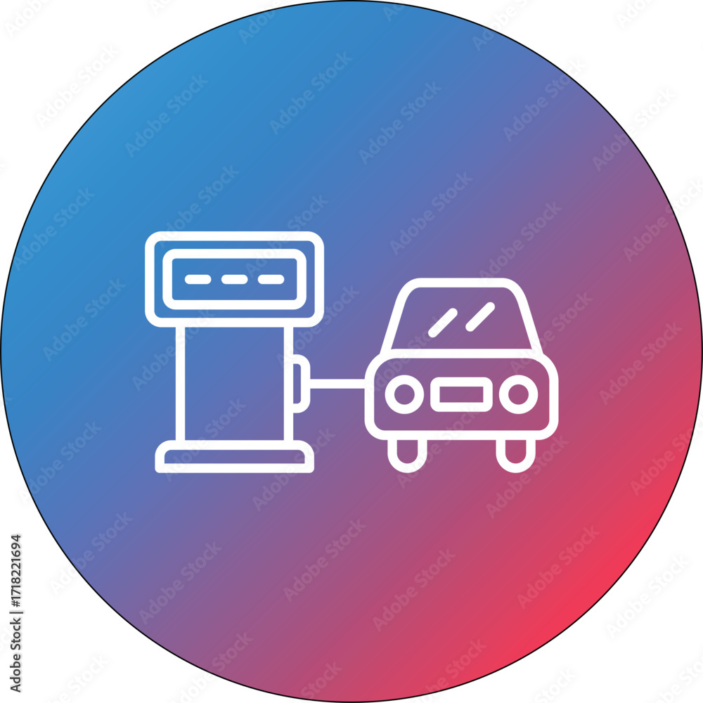 Poster refuel line gradient circle background icon