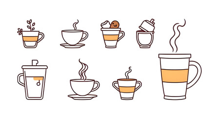 coffee cup line art, coffee line drawing, minimalist coffee icon, coffee mug outline, tea cup line art, hot drink icon, caffeine symbol, barista design, espresso cup, cappuccino line art, latte icon, 