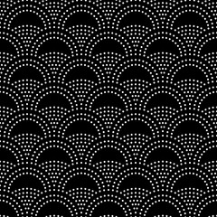 Black and white background. Modern geometric texture. Dotted grid.