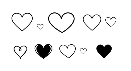 collection of hearts, digital hearts, heart clipart, heart pack, heart pattern, love vector set, pink hearts, romantic design elements, heart outline, heart silhouettes, heart art collection, valentin