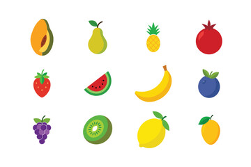 set of fruits and vegetables