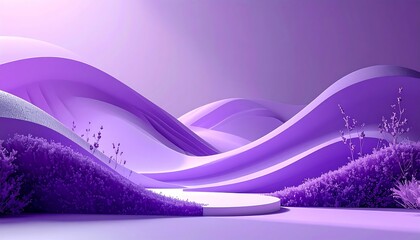 Abstract purple landscape.  Soft curves