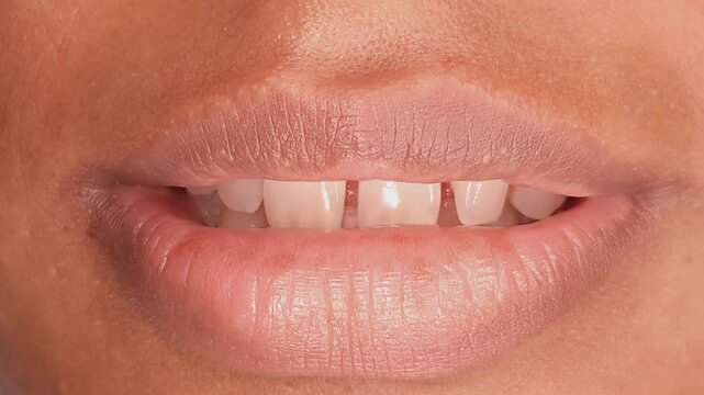 Attractive young girls lips and mouth, healthy skin face without makeup. Young woman face with sexy lips.