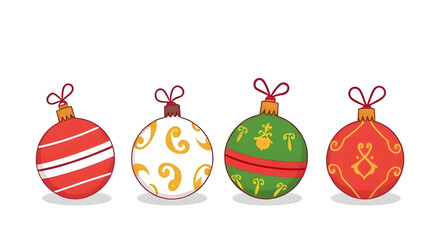 Decorative Christmas ball, Christmas ornament clipart, Festive decoration graphic, Winter holiday ornament, Christmas hanging ball, Red Christmas ornament, Gold bauble illustration, Christmas festive 