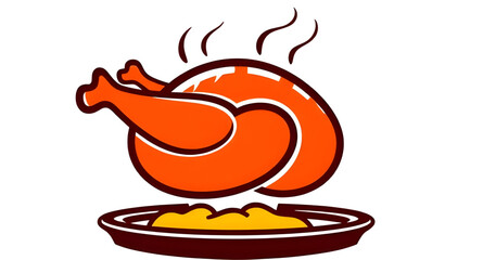 grilled chicken, Chicken restaurant icon, Roasted chicken design, Chicken on plate illustration, Hot grilled chicken, Juicy chicken vector, Barbecue meal cartoon, Roasted food art, Chicken dinner vect