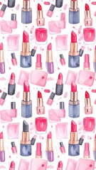 Watercolor cosmetic pattern