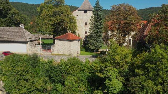 Old Frankopan castle in town of Ogulin in central Croatia, popular tourist destination