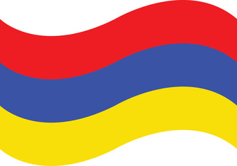 Waving armenian flag with red blue and yellow horizontal stripes