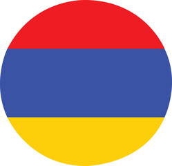 Fototapeta premium Circular armenian flag symbol with red blue and yellow stripes
