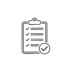 Fototapeta premium Checklist with Done Marked and Tick Boxes Icon Simple Doodle Sketch