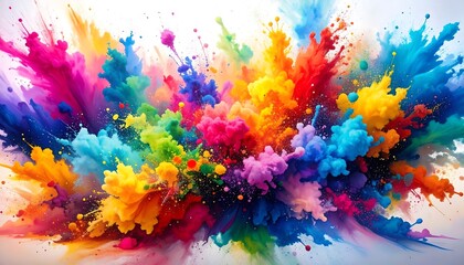 Vibrant explosion of colorful paint