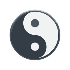 Yin and Yang symbol design isolated on a white background.