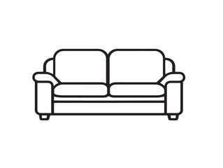 Modern couch furniture minimal line art stock illustration