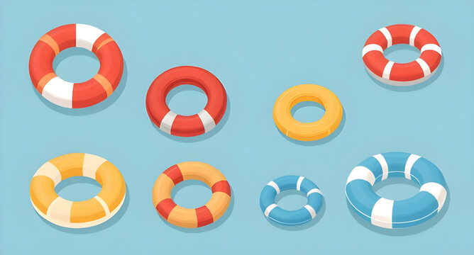 Lifebuoy cartoon art, Swimming tube vector, Water ring design, Beach float clipart, Cartoon inflatable tube, Vacation pool accessory, Round float cartoon, Air ring vector, Summer inflatable illustrati