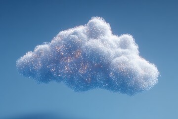 Sparkling Cloud in Blue Sky, Abstract, Dreamy, Glittering, Beautiful.