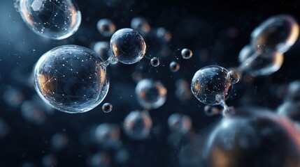 glowing spheres connected network abstract