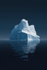 Solitary Iceberg in Dark Ocean Waters