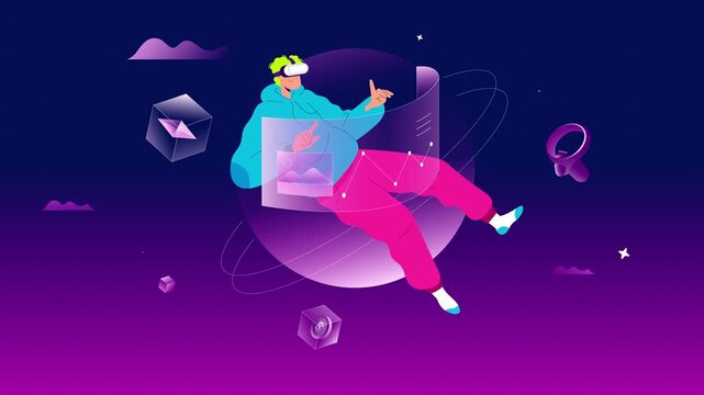 animation and motion of a programmer, suitable for wallpaper and presentation, 4k resolution, neon colors.