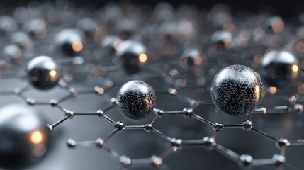 metallic spheres graphene network background