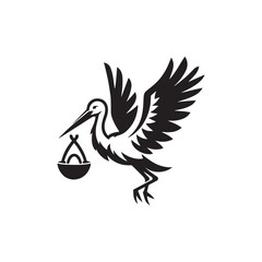 heron silhouette vector .