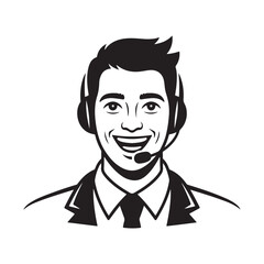 Obraz premium Smiling black man in a retro cartoon business suit, a portrait illustration of a confident character