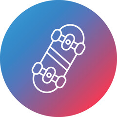 Skateboarding Line Gradient Circle Background Icon