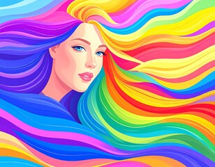 Colorful woman with vibrant hair