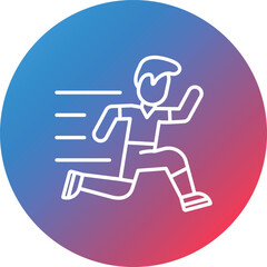 Running Person Line Gradient Circle Background Icon