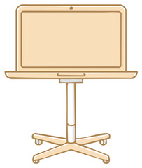 Fototapeta premium Laptop on an adjustable rolling stand for modern workspace flexibility and ergonomic comfort