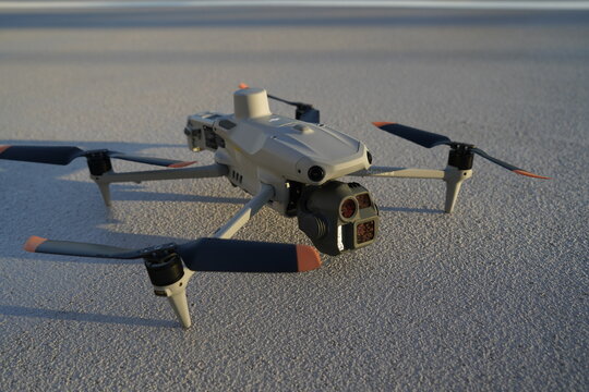 Drone Dji matrice 4e, close up view detail. horizontal
