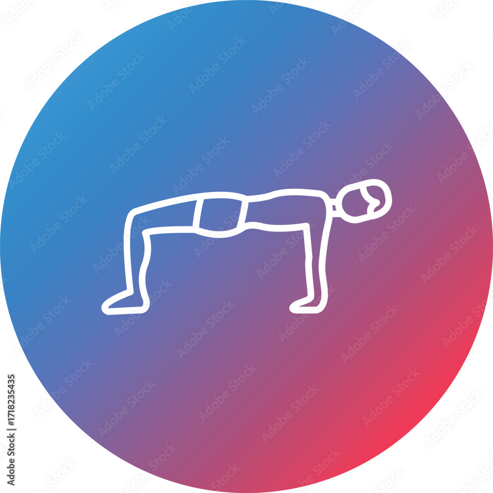 Poster upward table pose line gradient circle background icon