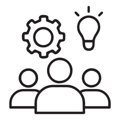 Creative Collaboration Outline Vector for Innovation and Business Strategy