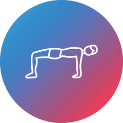 Upward Table Pose Line Gradient Circle Background Icon