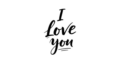 Elegant i love you lettering isolated on transparent background, perfect for expressing affection and romance in cards, invitations, and designs