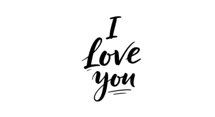 Elegant i love you lettering isolated on transparent background, perfect for expressing affection and romance in cards, invitations, and designs